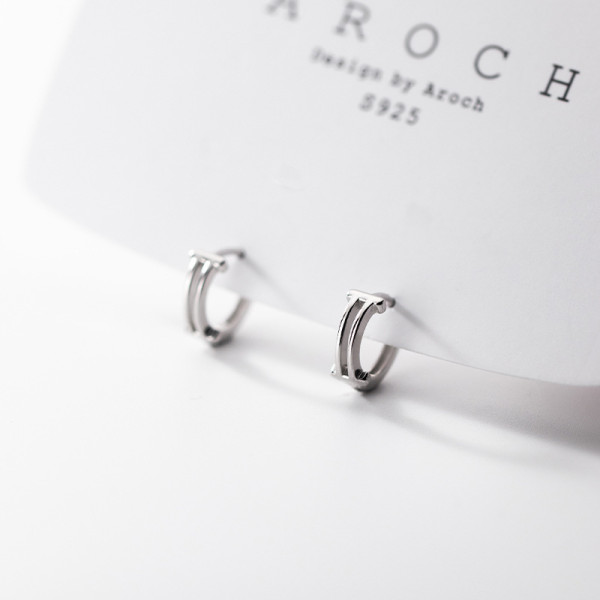 A35812 s925 sterling silver doublelayer simple chic cute fashion earrings