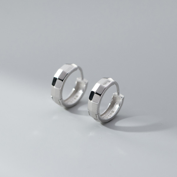 A39596 s925 sterling silver square design elegant earrings