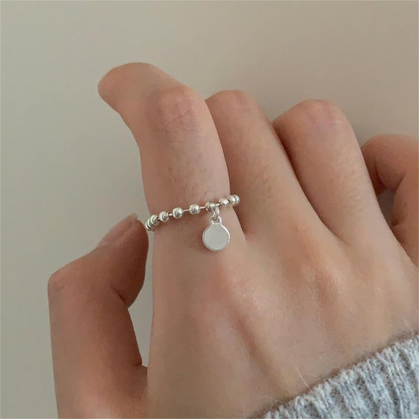 A41409 sterling silver bead elegant ring