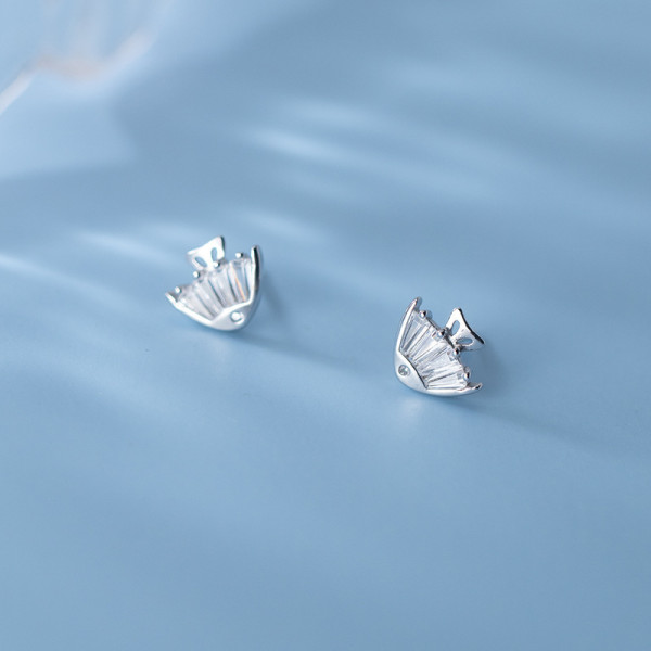 A42848 s925 silver stud trendy simple rhinestone elegant sweet cute earrings
