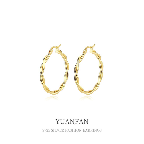 A35673 925 sterling silver twist earrings