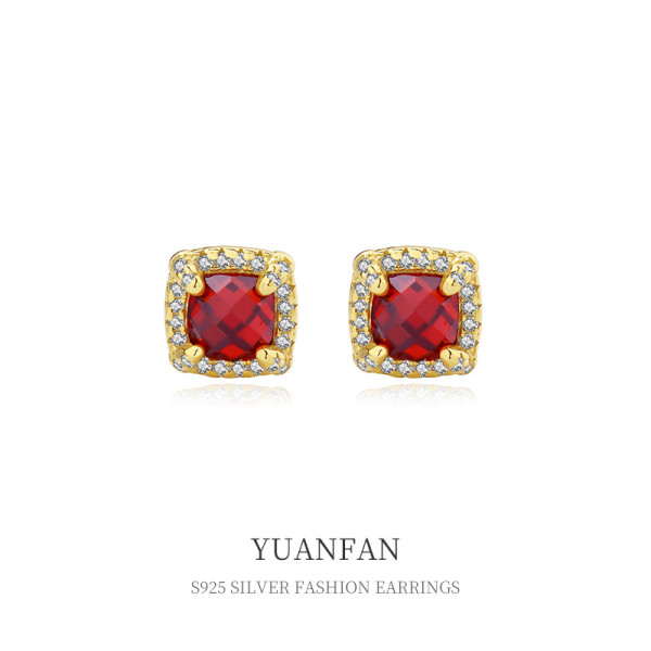 A39350 sterling silver cubic zirconia stud unique fashion earrings