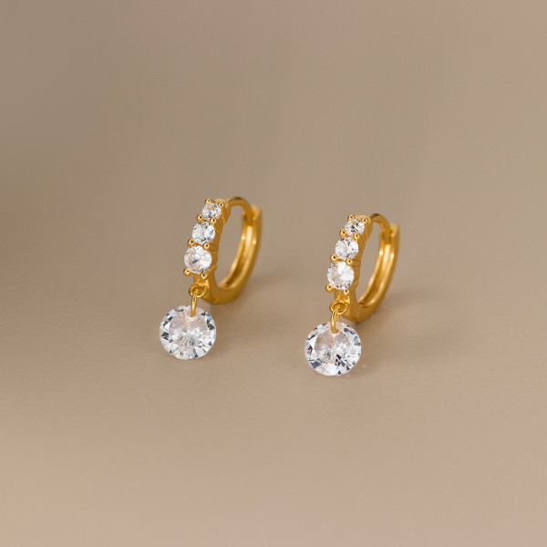A44535 s925 sterling silver trendy sweet dainty rhinestone stud earrings