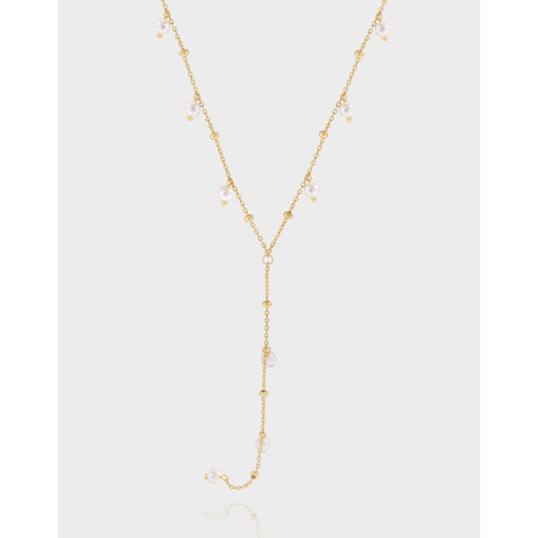 A38684 design gold pearl sterling silver s925 quality necklace