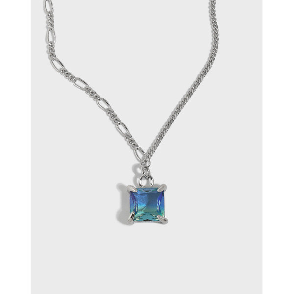 A34190 design minimalist double qualitys925 sterling silver necklace