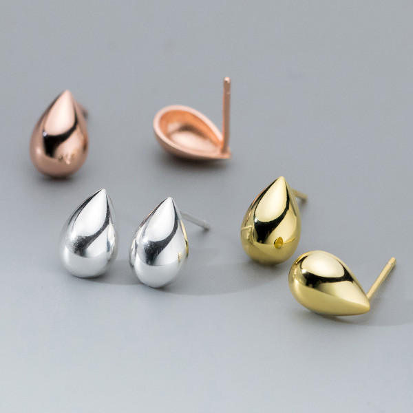 A41608 s925 sterling silver teardrop stud design earrings