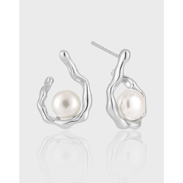 A40630 unique simple elegant teardrop s925 sterling silver stud earrings