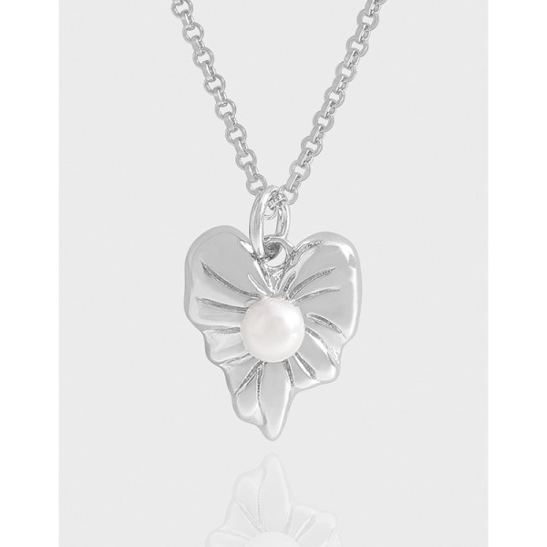 A43269 design heart pearl sterling silver s925 necklace