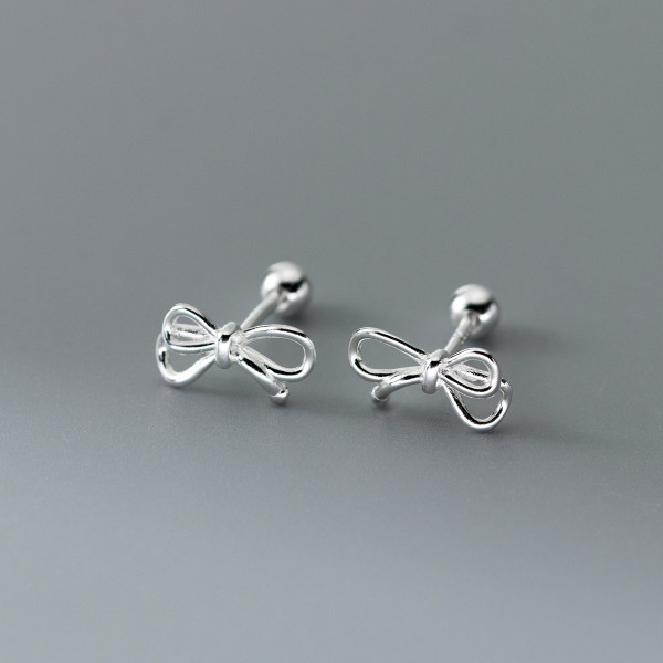 A41387 s925 sterling silver elegant sweet hollowed butterfly stud simple earrings