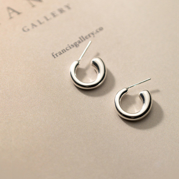 A31684 s925 sterling silver chic teardropC simple wide earrings