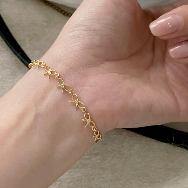 A45758 s925 sterling silver butterfly simple geometric charm bracelet