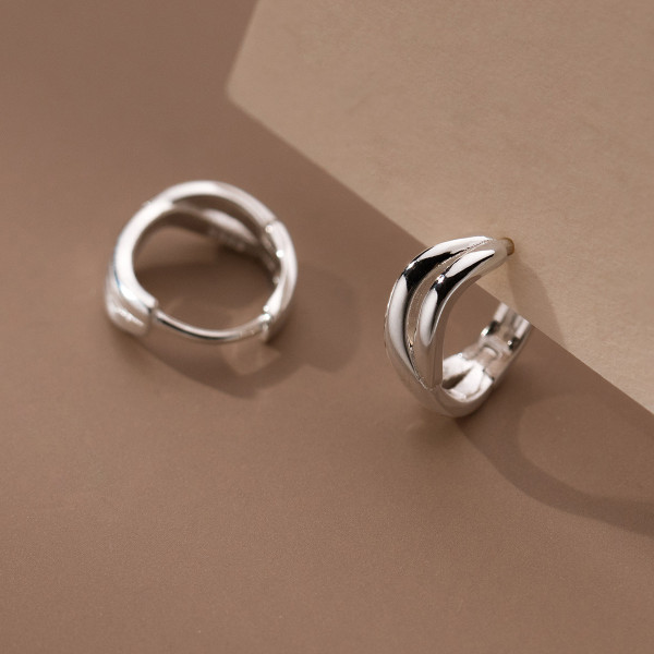 A38345 s925 sterling silver bar design elegant unique earrings