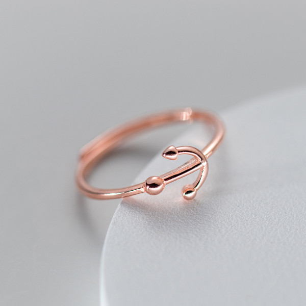 A38335 s925 sterling silver anchor design elegant ring