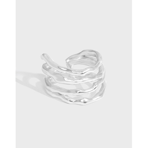 A31864 minimalist irregular bar s925 sterling silver adjustable ring