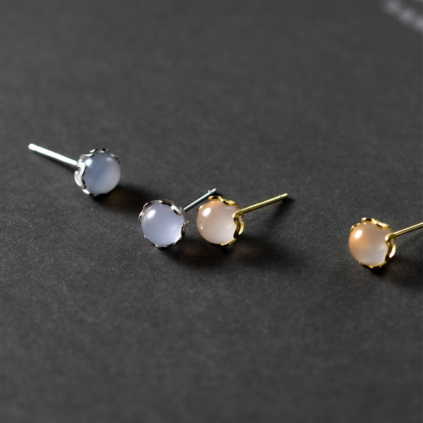 A40409 s925 silver simple glass heartshape bar elegant stud earrings
