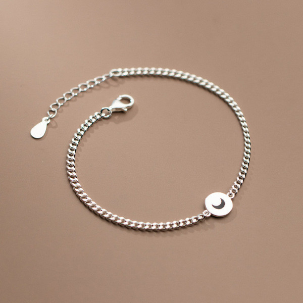 A34225 s925 sterling silver fashion simple circle unique bracelet