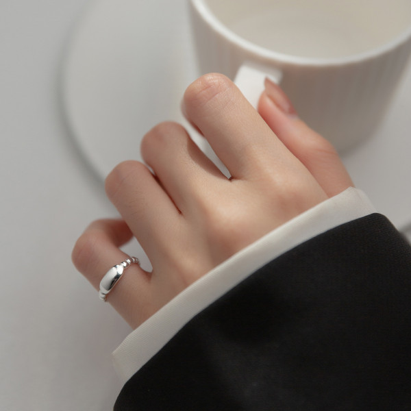 A42167 s925 silver cute square simple ring
