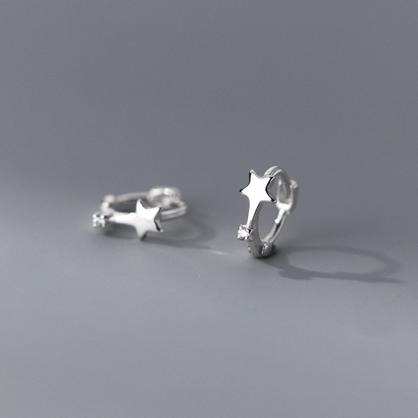 A38044 s925 sterling silver stars rhinestone design elegant earrings