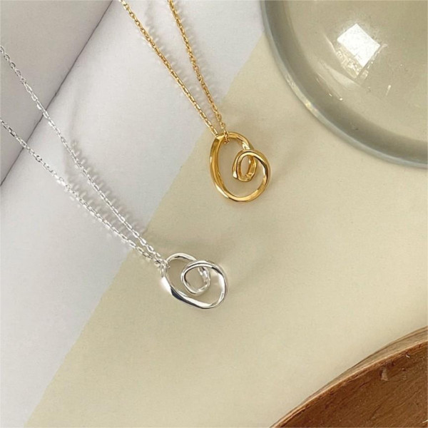 A41009 sterling silver heart simple necklace