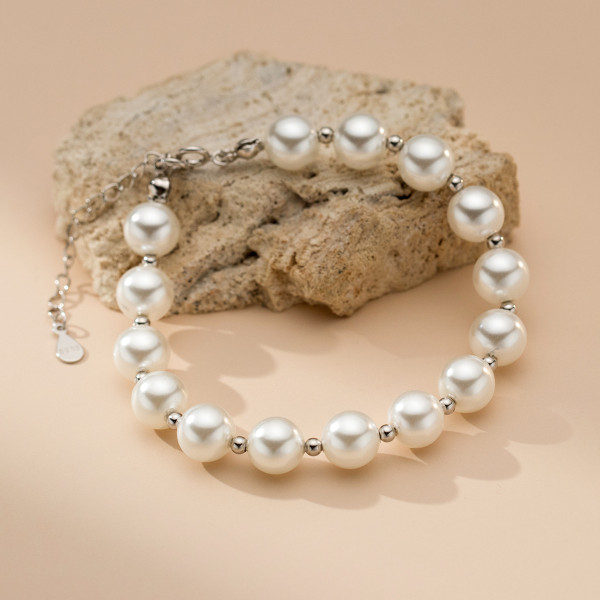 A41795 s925 sterling silver fashion charm simple bracelet
