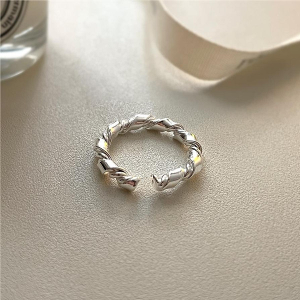 A37680 sterling silver handmade twist minimalist design ring