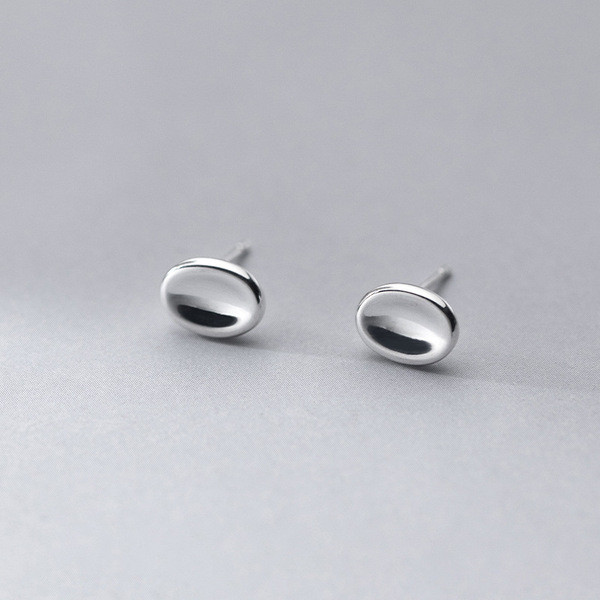 A34757 s925 sterling silver oval unique earrings