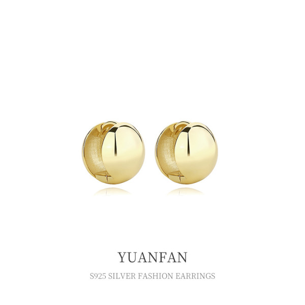 A35692 925 sterling silver fashion vintageins simple ball earrings