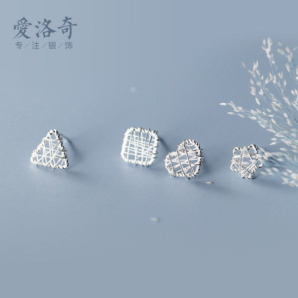 A33131 s925 sterling silver fashion simple hollowed star earrings