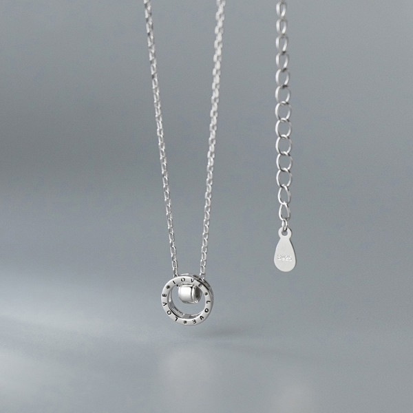 A35280 s925 sterling silver chic simple number circle unique necklace