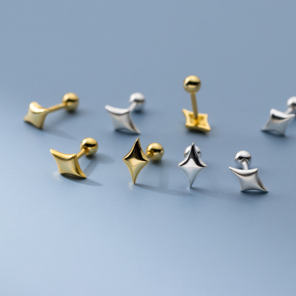 A41898 s925 sterling silver stud simple design earrings