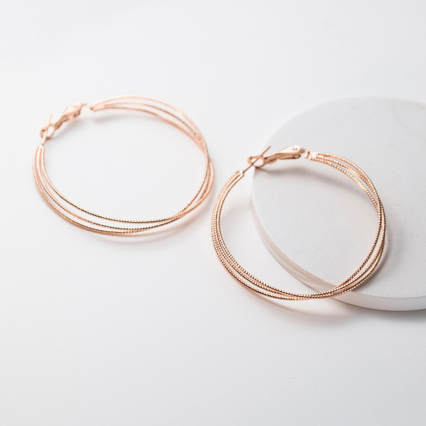 A39563 s925 sterling silver unique layered bar hoop earrings
