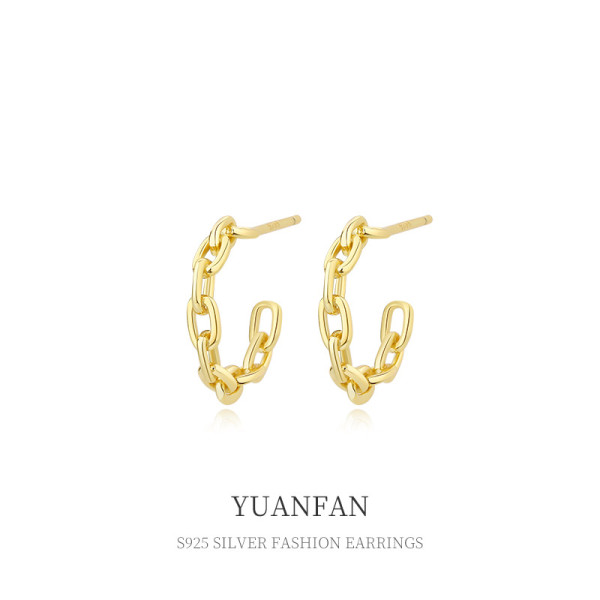 A36424 s925 sterling silverC chain earrings