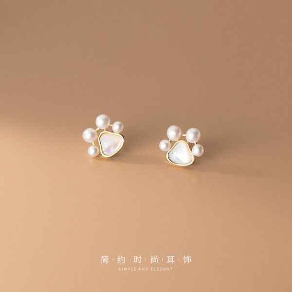 A33780 s925 sterling silver cute shell earrings