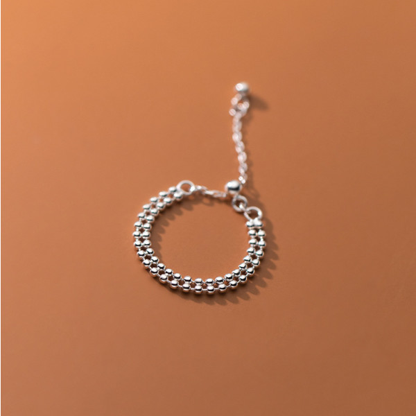A36301 s925 sterling silver double simple trendy sweet ring