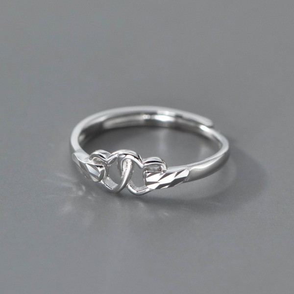 A38455 s925 sterling silver hollowed heart wing trendy fashion ring
