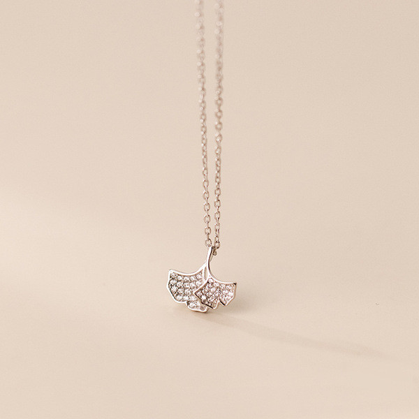 A34096 s925 sterling silver rhinestone silver necklace