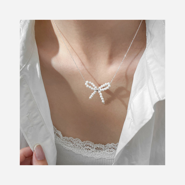 A46115 s925 silver trendy sweet dainty butterfly necklace