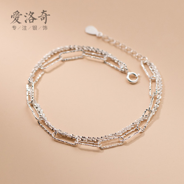 A36114 s925 sterling silver doublelayer starlight chic bracelet