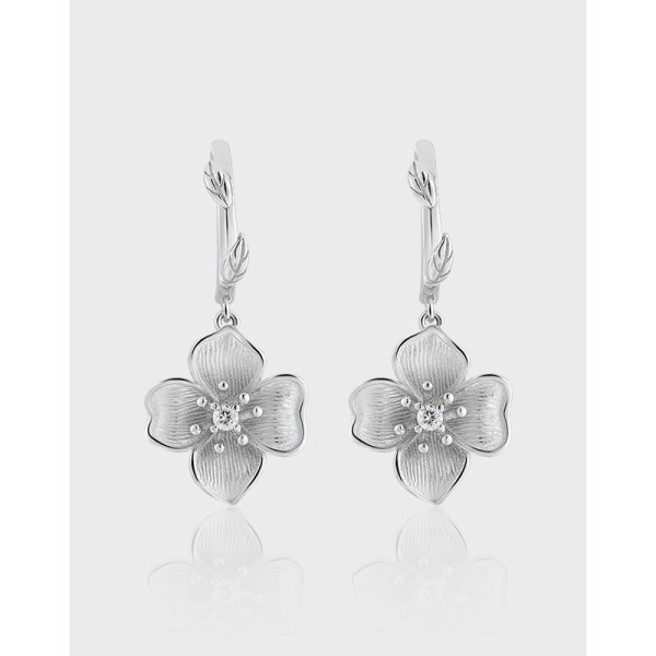 A40029 elegant grade flower rhinestone s925 sterling silver stud earrings