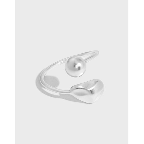 A31863 minimalist ball teardrop quality s925 sterling silver adjustable ring