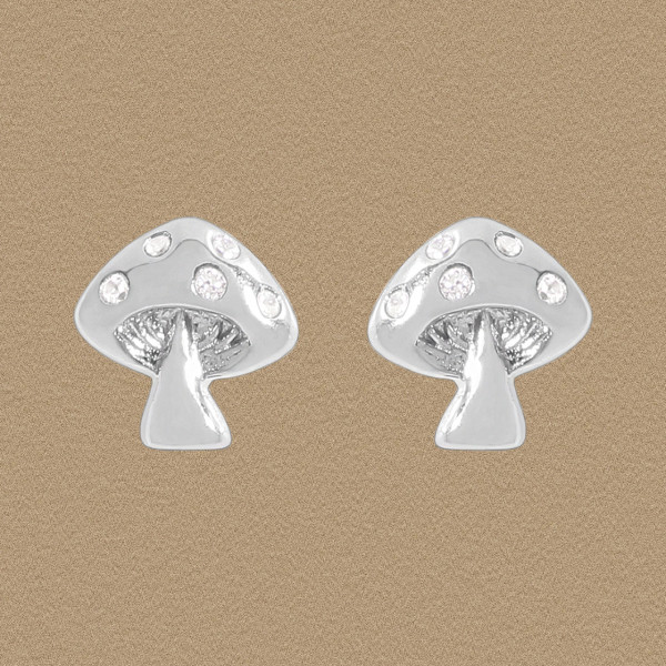 A46221 simple cubic zirconia stud s925 sterling silver earrings