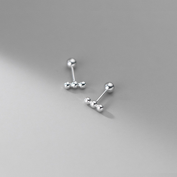 A31713 s925 sterling silver simple chic ball earrings