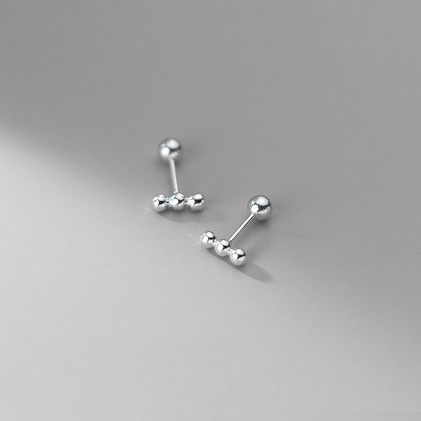 A31713 s925 sterling silver simple chic ball earrings