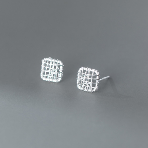 A35516 s925 sterling silver fashion simple hollowed star earrings