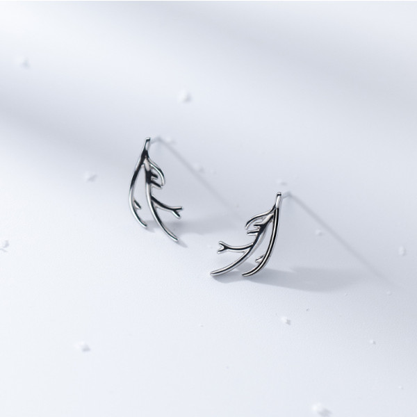 A35815 s925 sterling silver cute deer earrings