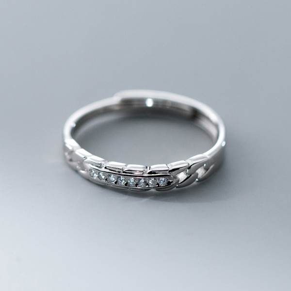 A40911 s925 sterling silver elegant rhinestone ring