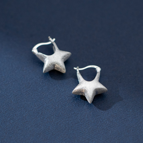 A40841 s925 sterling silver stars trendy design earrings