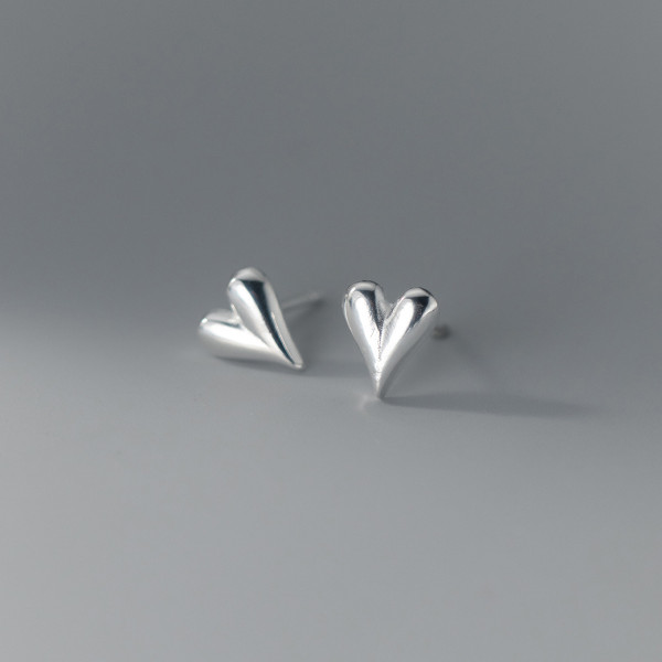 A37515 s925 sterling silver sweet heart stud design earrings