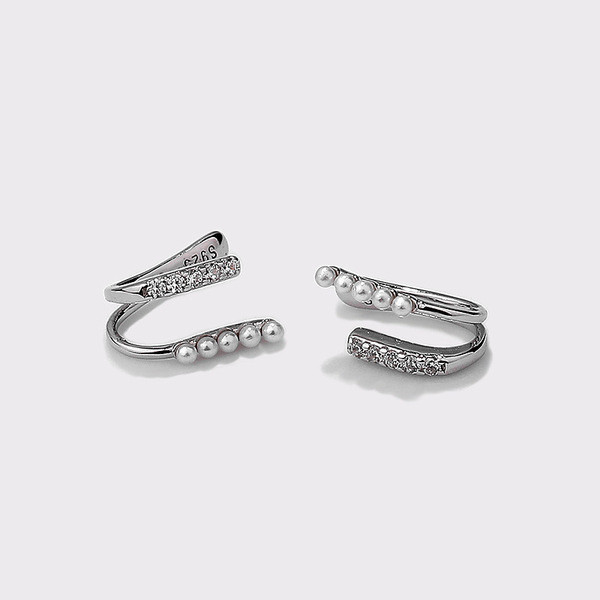 A33596 925 sterling silver pearl earrings