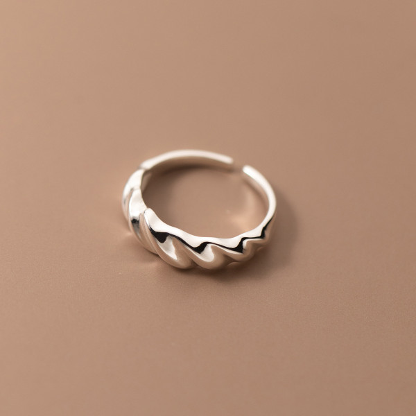 A36980 s925 sterling silver twist weave ring
